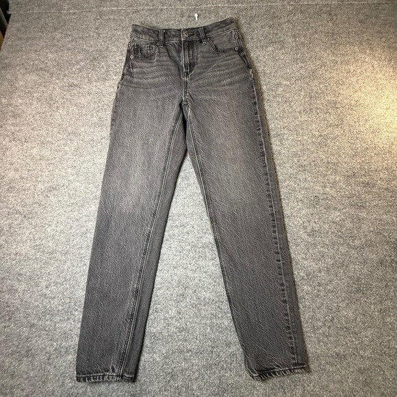 American Eagle Outfitters Denim - American Eagle Strigid Mom Jeans Faded Black High Rise Straight 000 Short
